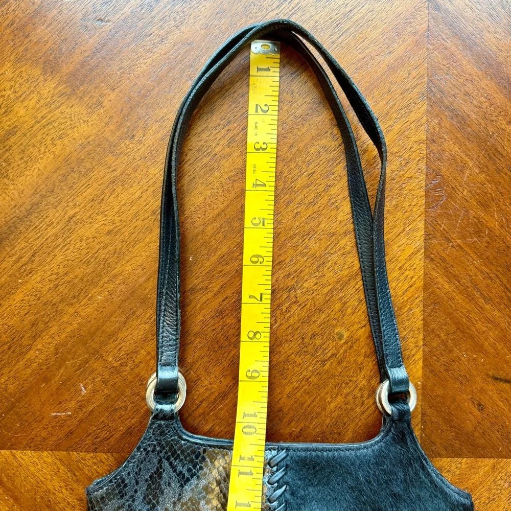 Fossil Mixed Media Black Leather Bag